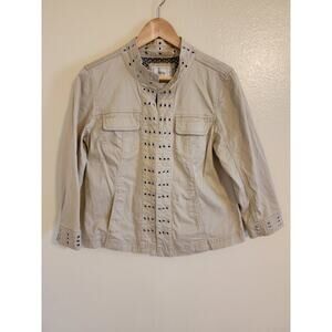 TRIA Tan Cotton and Spandex Light Jacket Size S